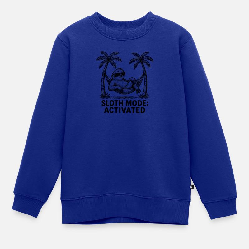 Mode paresseux : Travail de refroidissement activé - Sweat Premium enfant bio - bleu roi