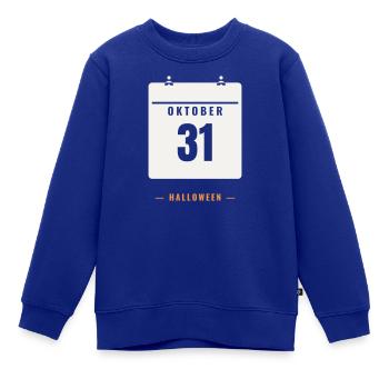 31 octobre Calendrier Date d’Halloween Horreur Effrayante - Sweat Premium enfant bio - bleu roi - Devant - AI Model Kid Female (0cm)
