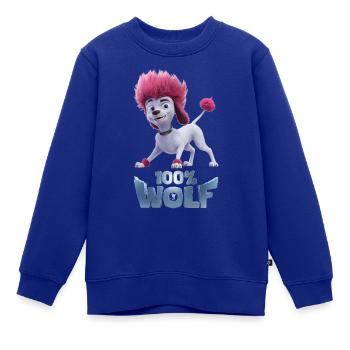 100% Wolf Freddy verspielt - Kinder Premium Organic Sweatshirt - Royalblau - Vorne - AI Model Kid Female (0cm)