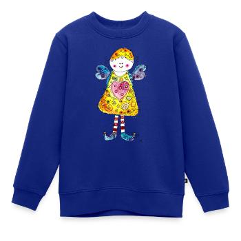 Schutzengel - Kinder Premium Organic Sweatshirt - Royalblau - Vorne - AI Model Kid Female (0cm)