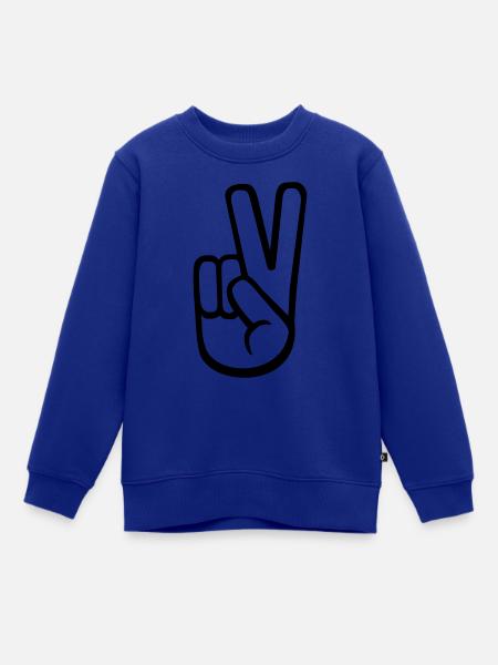 Peace - Kinder Premium Organic Sweatshirt - Royalblau