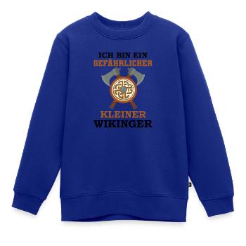 Kleiner Wikinger Wikinger - Kinder Premium Organic Sweatshirt - Royalblau - Vorne - AI Model Kid Female (0cm)