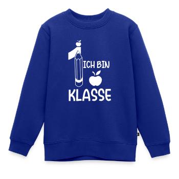 Erste Klasse - Kinder Premium Organic Sweatshirt - Royalblau - Vorne - AI Model Kid Female (0cm)
