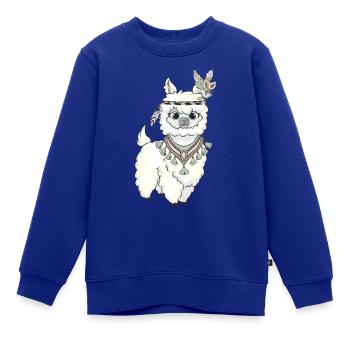 Alpaka Boho Federn - Kinder Premium Organic Sweatshirt - Royalblau - Vorne - AI Model Kid Female (0cm)