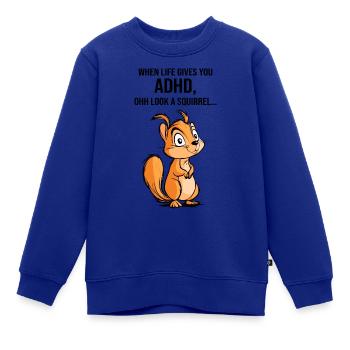 ADHS Eichhörnchen - Kinder Premium Organic Sweatshirt - Royalblau - Vorne - AI Model Kid Female (0cm)
