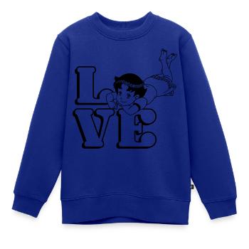 Heidi Love Typo - Kinder Premium Organic Sweatshirt - Royalblau - Vorne - AI Model Kid Female (0cm)