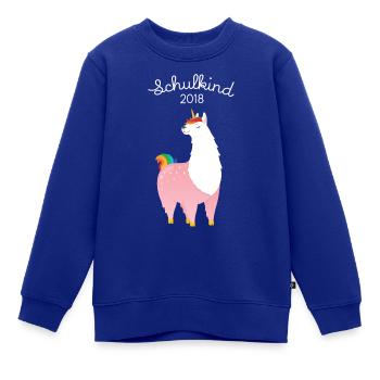 Schulkind 2018 - Alpaka Einhorn Unicorn - Kinder Premium Organic Sweatshirt - Royalblau - Vorne - AI Model Kid Female (0cm)