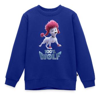 100% Wolf Logo und Freddy - Kinder Premium Organic Sweatshirt - Royalblau - Vorne - AI Model Kid Female (0cm)