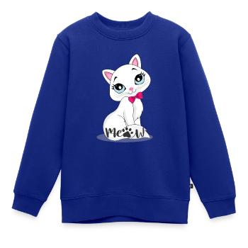 Katze meow Babykleidung Kinderkleidung - Kinder Premium Organic Sweatshirt - Royalblau - Vorne - AI Model Kid Female (0cm)