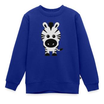 Zebra Plüsch - Kinder Premium Organic Sweatshirt - Royalblau - Vorne - AI Model Kid Female (0cm)