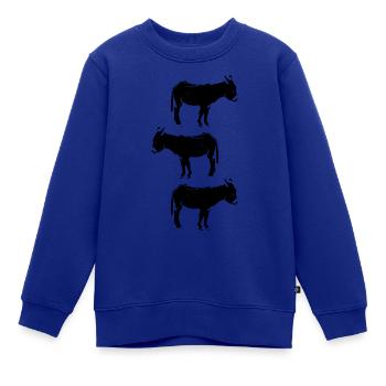 Drei Esel Tiermotiv - Kinder Premium Organic Sweatshirt - Royalblau - Vorne - AI Model Kid Female (0cm)