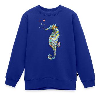 Seepferdchen - Kinder Premium Organic Sweatshirt - Royalblau - Vorne - AI Model Kid Female (0cm)