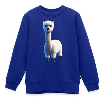 Alpaka mit runden Kulleraugen - Kinder Premium Organic Sweatshirt - Royalblau - Vorne - AI Model Kid Female (0cm)