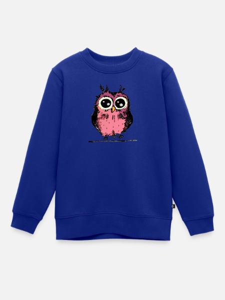 Niedliche rosa Eule - Kinder Premium Organic Sweatshirt - Royalblau