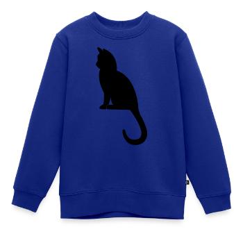 Schwarzes Katzenprofil - Kinder Premium Organic Sweatshirt - Royalblau - Vorne - AI Model Kid Female (0cm)