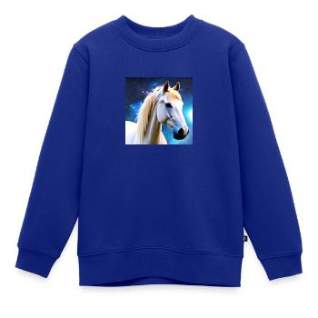 magic white horse - Kinder Premium Organic Sweatshirt - Royalblau - Vorne - AI Model Kid Female (0cm)