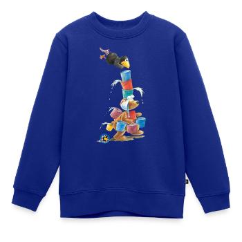 Der kleine Rabe Socke mit Eddi Wassereimer - Kinder Premium Organic Sweatshirt - Royalblau - Vorne - AI Model Kid Female (0cm)