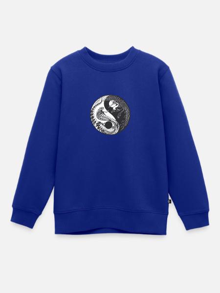 Ying Yang Crane Snake Chinesisches Symbol - Kinder Premium Organic Sweatshirt - Royalblau