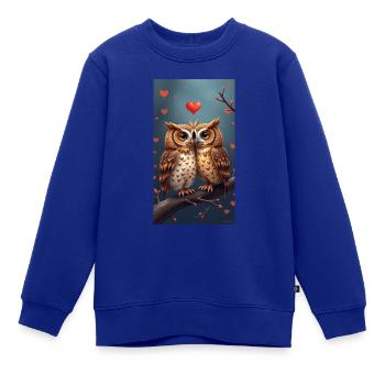 Verliebte Eulen - Kinder Premium Organic Sweatshirt - Royalblau - Vorne - AI Model Kid Female (0cm)