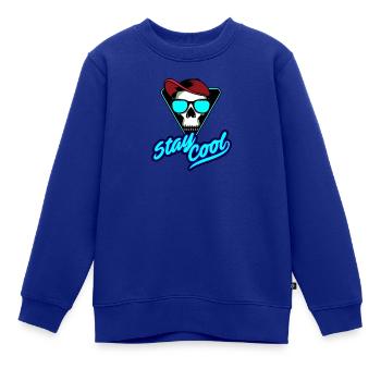 Totenkopf - Kinder Premium Organic Sweatshirt - Royalblau - Vorne - AI Model Kid Female (0cm)