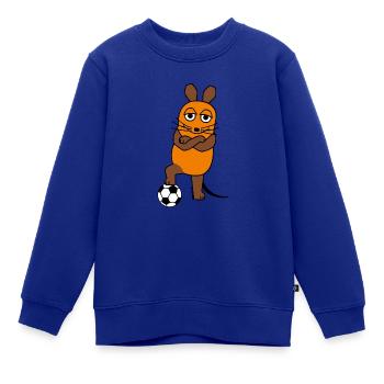 Maus mit Fußball - Kinder Premium Organic Sweatshirt - Royalblau - Vorne - AI Model Kid Female (0cm)