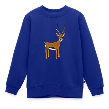 gazelle - Kinder Premium Organic Sweatshirt - Royalblau - Vorne - AI Model Kid Female (0cm)