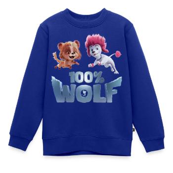 100% Wolf Freddy und Batty - Kinder Premium Organic Sweatshirt - Royalblau - Vorne - AI Model Kid Female (0cm)