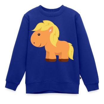 Kleines Pferd Minipony Süßes Pony - Kinder Premium Organic Sweatshirt - Royalblau - Vorne - AI Model Kid Female (0cm)