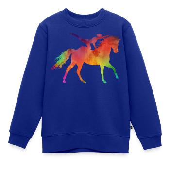Voltigieren Aquarell Look - Kinder Premium Organic Sweatshirt - Royalblau - Vorne - AI Model Kid Female (0cm)