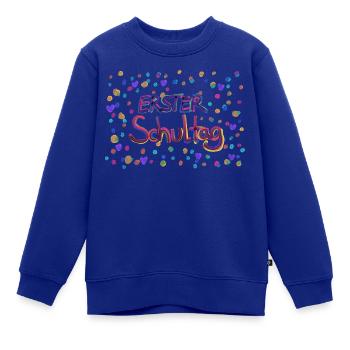 Erster Schultag - Kinder Premium Organic Sweatshirt - Royalblau - Vorne - AI Model Kid Female (0cm)