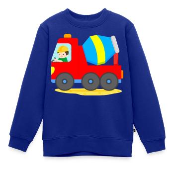 Betonmischer Zementmischer Baufahrzeug LKW - Kinder Premium Organic Sweatshirt - Royalblau - Vorne - AI Model Kid Female (0cm)