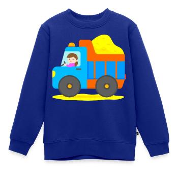 Süßer Kipplaster Baufahrzeug Lastwagen Transporter - Kinder Premium Organic Sweatshirt - Royalblau - Vorne - AI Model Kid Female (0cm)