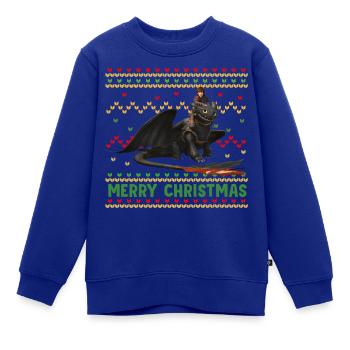Drachenzähmen Leicht Gemacht Ugly Christmas Design - Kinder Premium Organic Sweatshirt - Royalblau - Vorne - AI Model Kid Female (0cm)