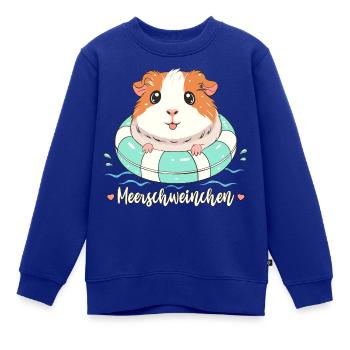 Meerschweinchen mit Schwimmring lustiges Wortspiel - Kinder Premium Organic Sweatshirt - Royalblau - Vorne - AI Model Kid Female (0cm)