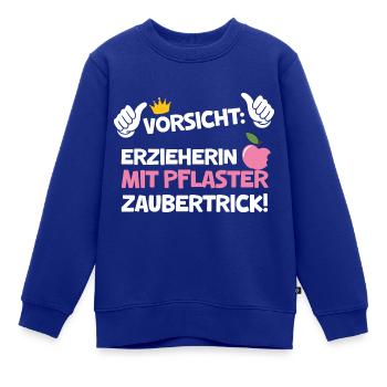 Erzieherin Pflaster Zaubertrick Kindergärtnerin - Kinder Premium Organic Sweatshirt - Royalblau - Vorne - AI Model Kid Female (0cm)
