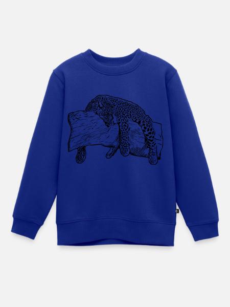Leopard - Kinder Premium Organic Sweatshirt - Royalblau
