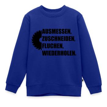 fluchen - Kinder Premium Organic Sweatshirt - Royalblau - Vorne - AI Model Kid Female (0cm)