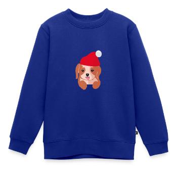Merry Christmas Puppy - Kinder Premium Organic Sweatshirt - Royalblau - Vorne - AI Model Kid Female (0cm)