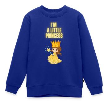 Little Princess - Kinder Premium Organic Sweatshirt - Royalblau - Vorne - AI Model Kid Female (0cm)