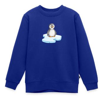 Pinguin auf einer Eisscholle - Kinder Premium Organic Sweatshirt - Royalblau - Vorne - AI Model Kid Female (0cm)