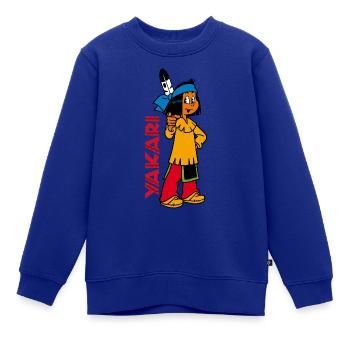 Yakari - Hey Du! - Kinder Premium Organic Sweatshirt - Royalblau - Vorne - AI Model Kid Female (0cm)