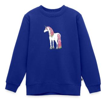Einhorn unicorn rainbow regenbogen pferd - Kinder Premium Organic Sweatshirt - Royalblau - Vorne - AI Model Kid Female (0cm)