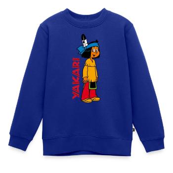 Yakari gespannt - Kinder Premium Organic Sweatshirt - Royalblau - Vorne - AI Model Kid Female (0cm)