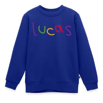 Lucas Lucas - Kinder Premium Organic Sweatshirt - Royalblau - Vorne - AI Model Kid Female (0cm)