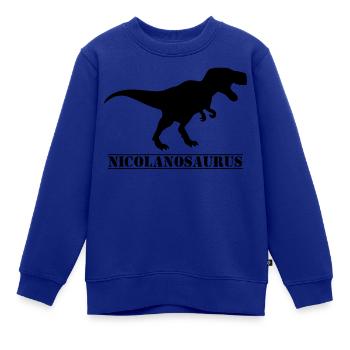 Nicolas Dinosaurier - Kinder Premium Organic Sweatshirt - Royalblau - Vorne - AI Model Kid Female (0cm)