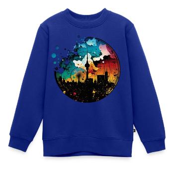 Berlin Skyline Silhouette Graffiti Fernsehturm - Kinder Premium Organic Sweatshirt - Royalblau - Vorne - AI Model Kid Female (0cm)