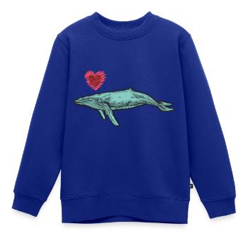 Wal Wale Meer Fisch Wasser Meerestier Pottwal Herz - Kinder Premium Organic Sweatshirt - Royalblau - Vorne - AI Model Kid Female (0cm)