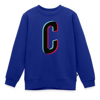 C - Buchstabe - C - Kinder Premium Organic Sweatshirt - Royalblau - Vorne - AI Model Kid Female (0cm)
