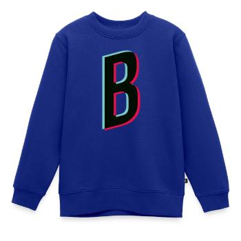 B - Buchstabe - B - Kinder Premium Organic Sweatshirt - Royalblau - Vorne - AI Model Kid Female (0cm)