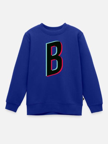 B - Buchstabe - B - Kinder Premium Organic Sweatshirt - Royalblau